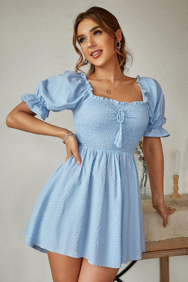 LIGHT BLUE SUMMER SMOCK DRESS – Kim and ...